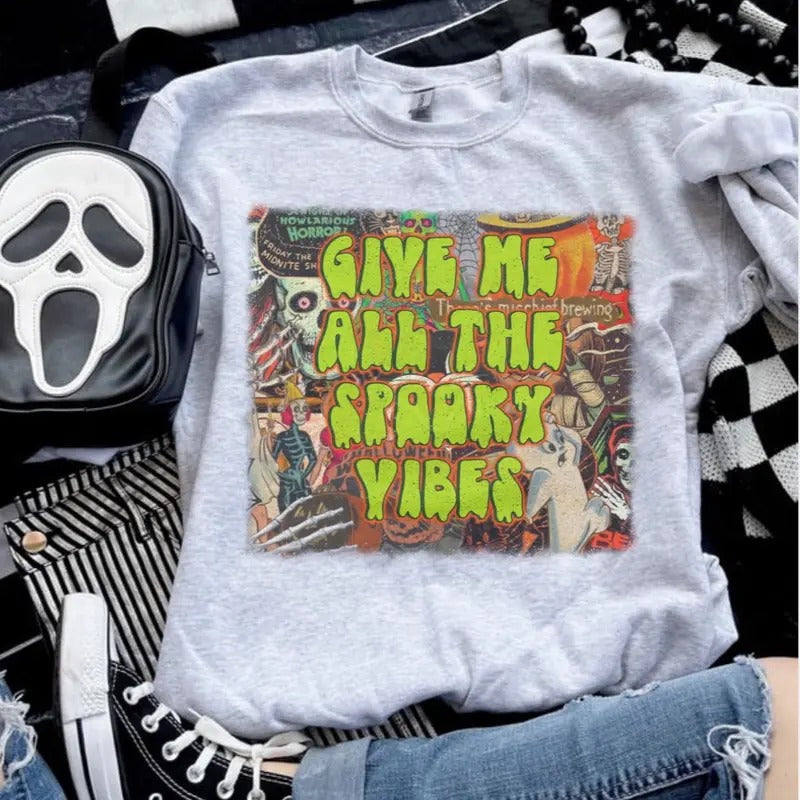 Give Me All Spooky Ash Grey Sublimation Halloween T-Shirts, Hoodie, Sweatshirt