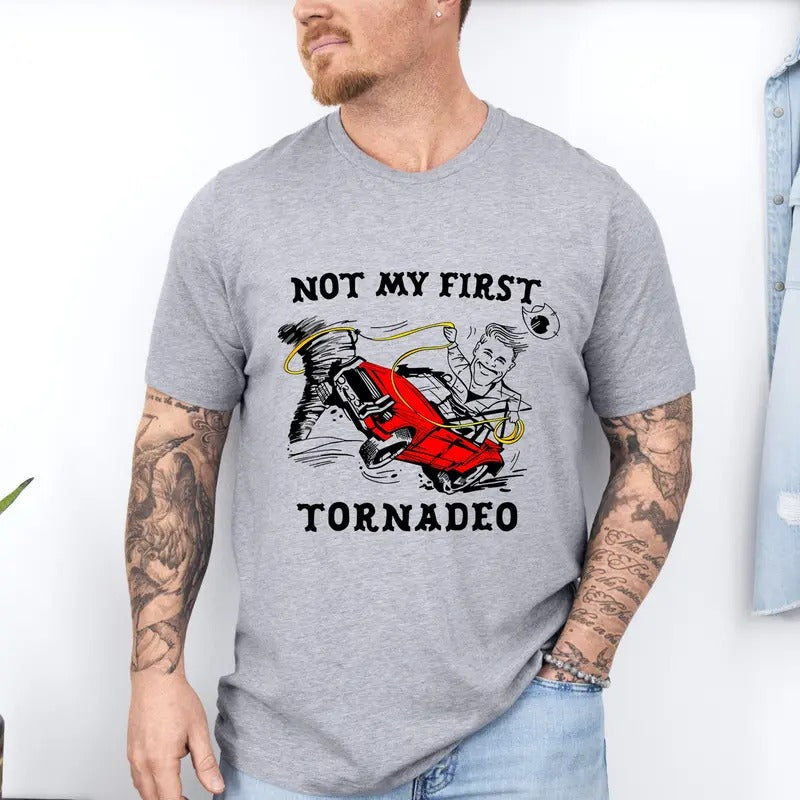 Glen Powell Shirt, Not my First Tornado Shirt, Tyler Owens Twisters Shirt, Vintage, Cotton Crewneck Tee, Full Sizes, Full...
