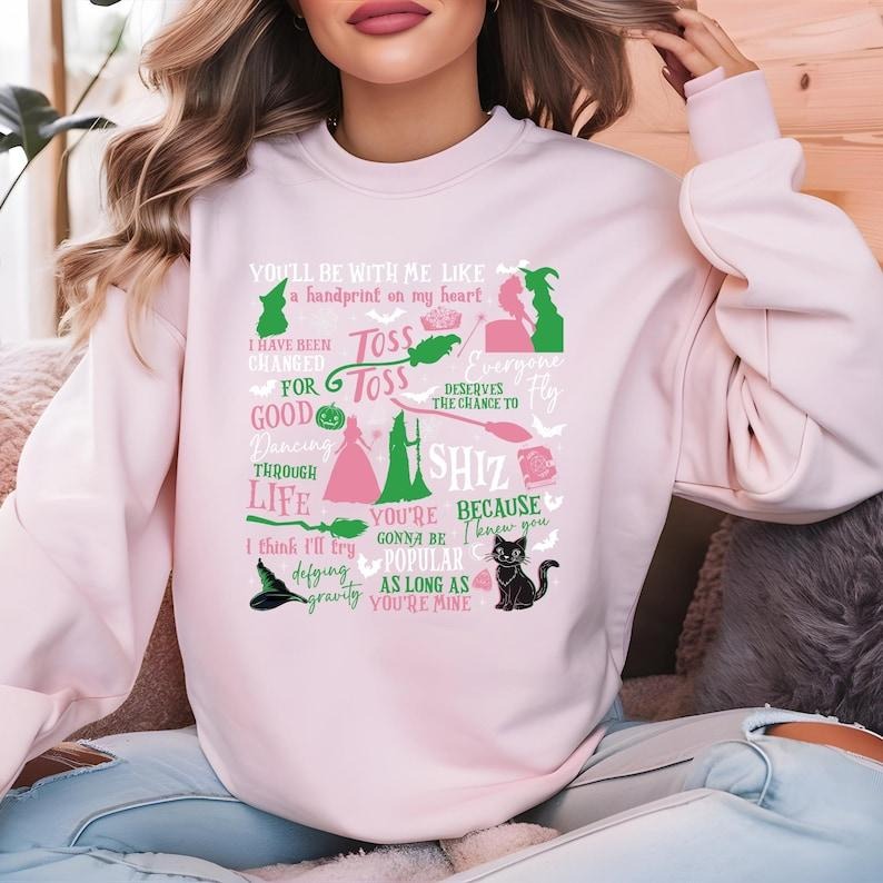 Glinda and Elphaba Wicked Sweatshirt, A Tribute to Broadway Magic T-Shirts, Hoodie | HypeCrazeTee.com