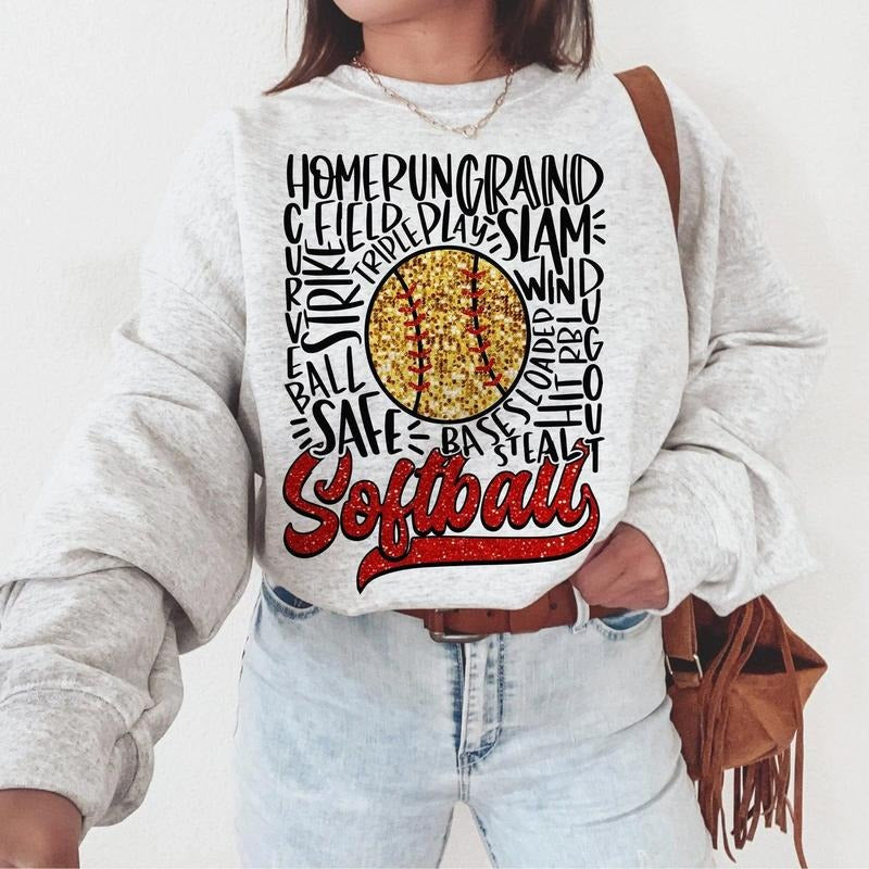Glitter Softball DTF Transfers - THIS IS NOT A SHIRT Hoodie, Sweatshirt | HypeCrazeTee.com