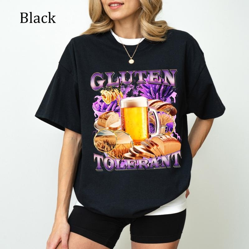 Gluten Tole T-Shirt, Funny Food Pun Tee, Trendy Unisex Graphic Shirt, Ultra Soft Cotton Tee, Everyday Casual Wear shirts ...