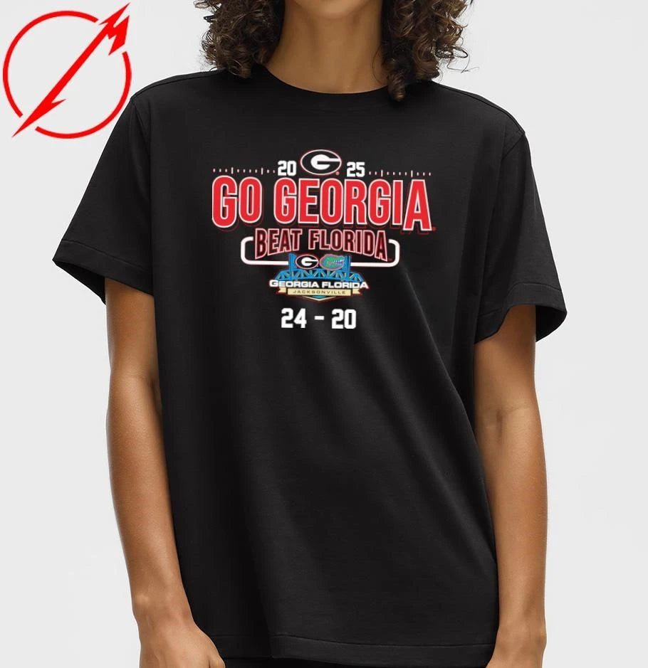 Go Georgia Beat Florida 2025 Rivalry Georgia Bulldogs Wins 24-20 Florida Gators Score T-Shirt