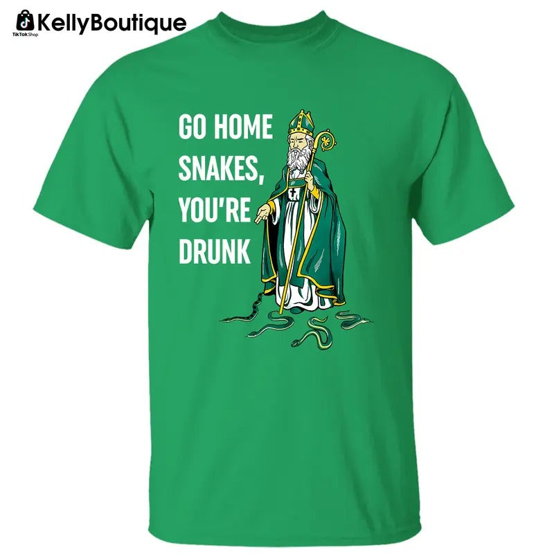 Go Home Snakes, You're Drunk Shirt, Funny St. Patrick Paddy's Day Irish Pride Graphic Printed Unisex Classic Cotton...