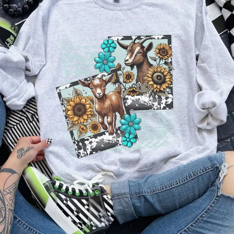 Goat Polaroid Ash Grey Sublimation T-Shirts, Hoodie, Sweatshirt