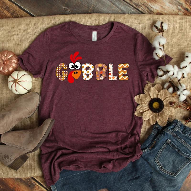 Gobble Gobble Thanksgiving T-shirt, Thanksgiving Family Shirt, Funny Thanksgiving Tee, Thanksgiving Dinner, Pumpkin Tee,...