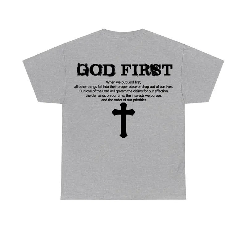 God First Print Short Sleeve T-Shirt Unisex Menswear Hoodie, Sweatshirt | HypeCrazeTee.com