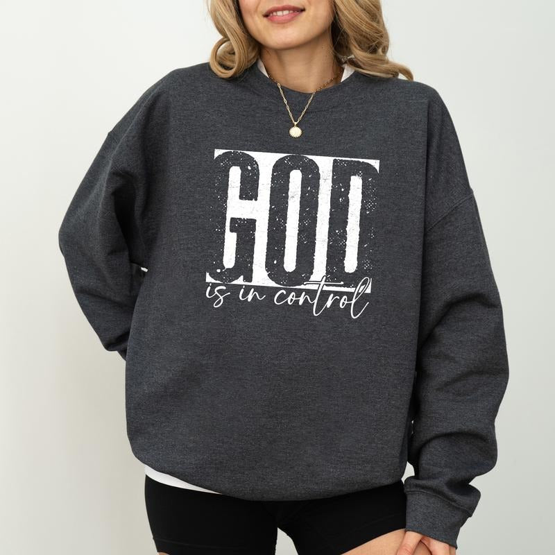 God Is Control Bible Verse Jesus Spiritual Shirt Faith Based Coquette Religious Long Sleeve T-Shirts, Hoodie, Sweatshirt