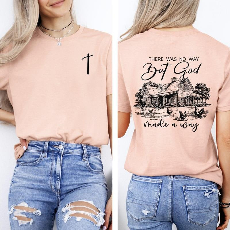 God Made A Way, Farm Life, Country, Christian, Jesus, Gospel, Faith, Saved Tshirt, Women's Comfort Colors Tee Hoodie,...