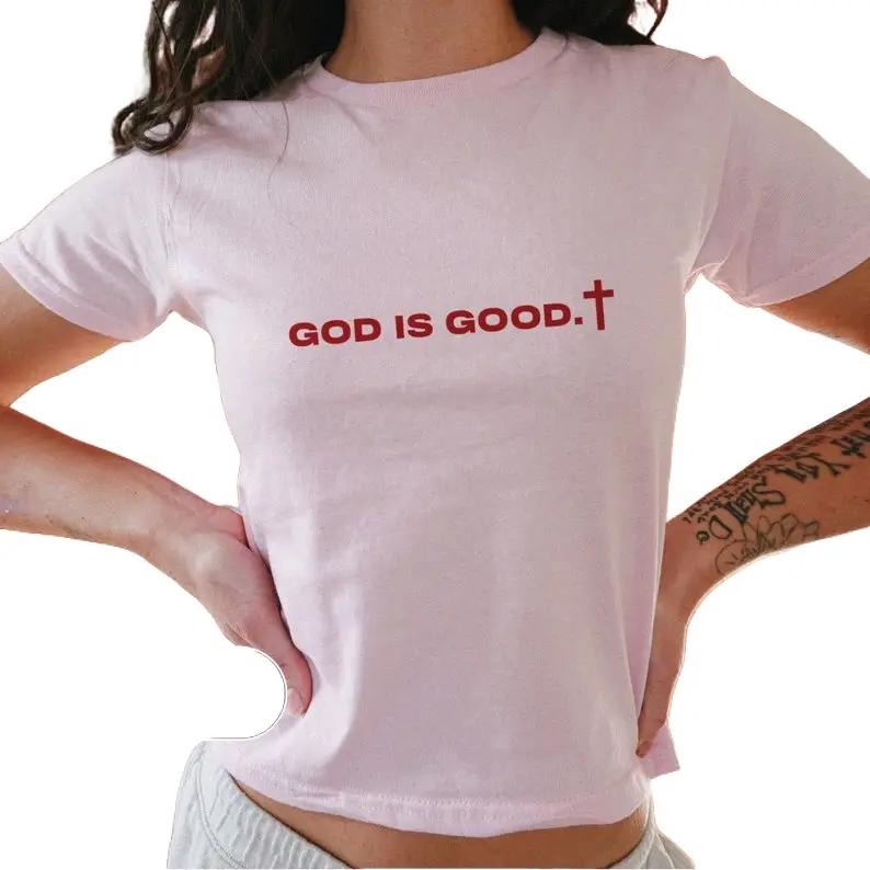 God is Good Y2k Baby Tee, Jesus is King Y2k Baby Tee, Christian Based Clothing, Coquette Baby Tee 90s Baby Tee Shirt...