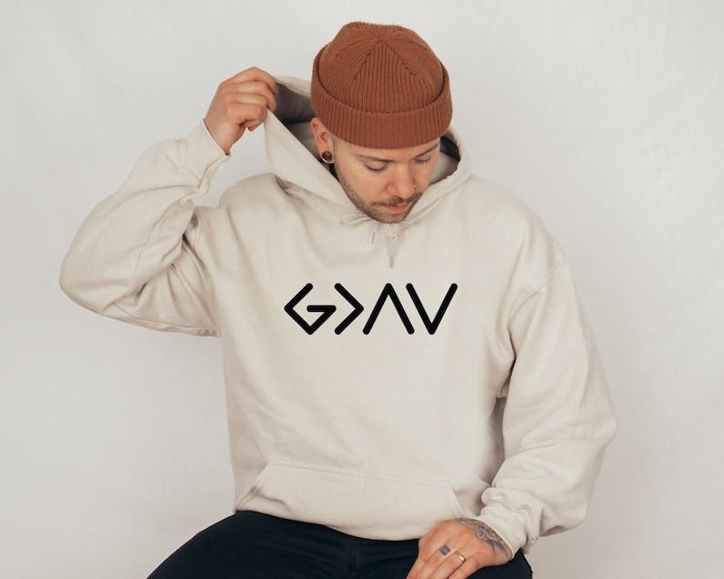 God is Greater Than the Highs and Lows Sweatshirt, Christian Hoodie, Bible Jesus Lover Gift, Faith Sweatshirt, Jesus...
