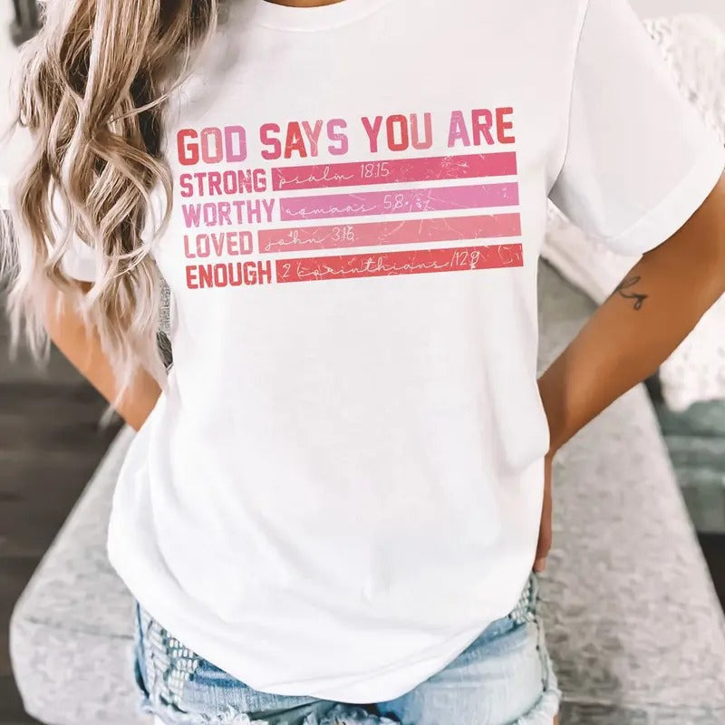 God says you are Valentine T-shirt, Jesus valentine T-shirt, valentine doodle T-shirt, christian valentine T-shirt,...