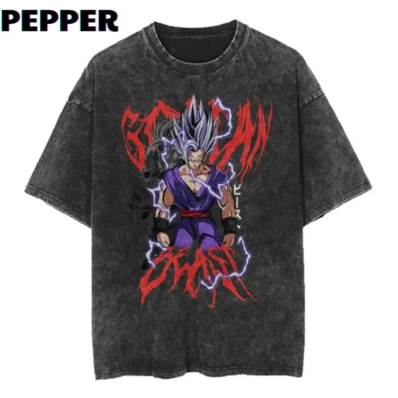 "Gohan Beast" Vintage Washed Shirt Menswear Top Hoodie, Sweatshirt | HypeCrazeTee.com