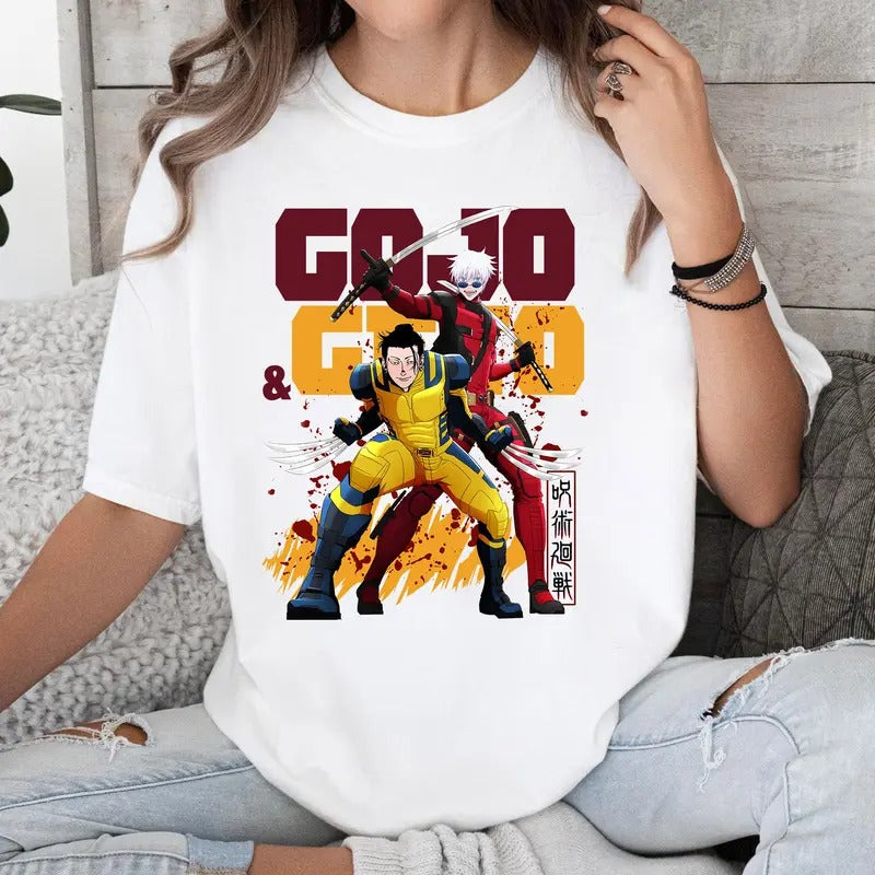 Gojo And Geto Best Friend Funny D&W Shirt Crewneck Hoodie Comfort Cotton Sweatshirt | HypeCrazeTee.com