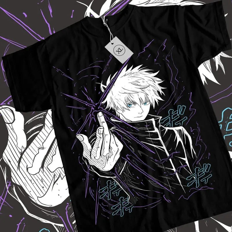 Gojo Satoru T-Shirt Megumi Itadori Yuji Jujutsu Kaisen Sukuna Anime Tee All Size Hoodie, Sweatshirt | HypeCrazeTee.com