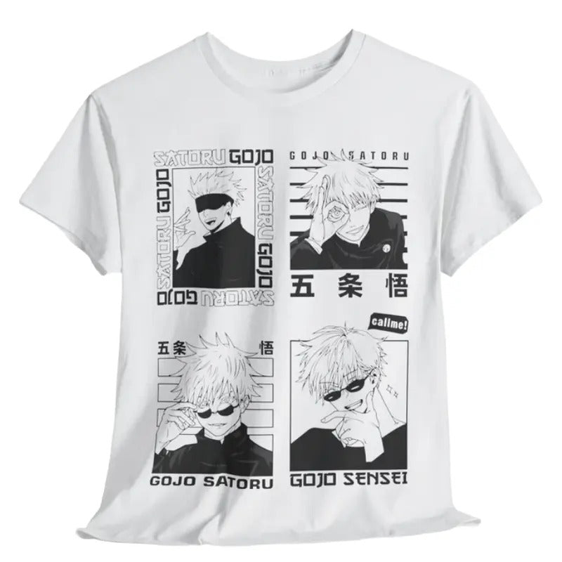 Gojo Satoru T-Shirt, Anime Shirt, Fire Style, Japanese Anime tee, Anime Manga Shirt Hoodie, Sweatshirt | HypeCrazeTee.com