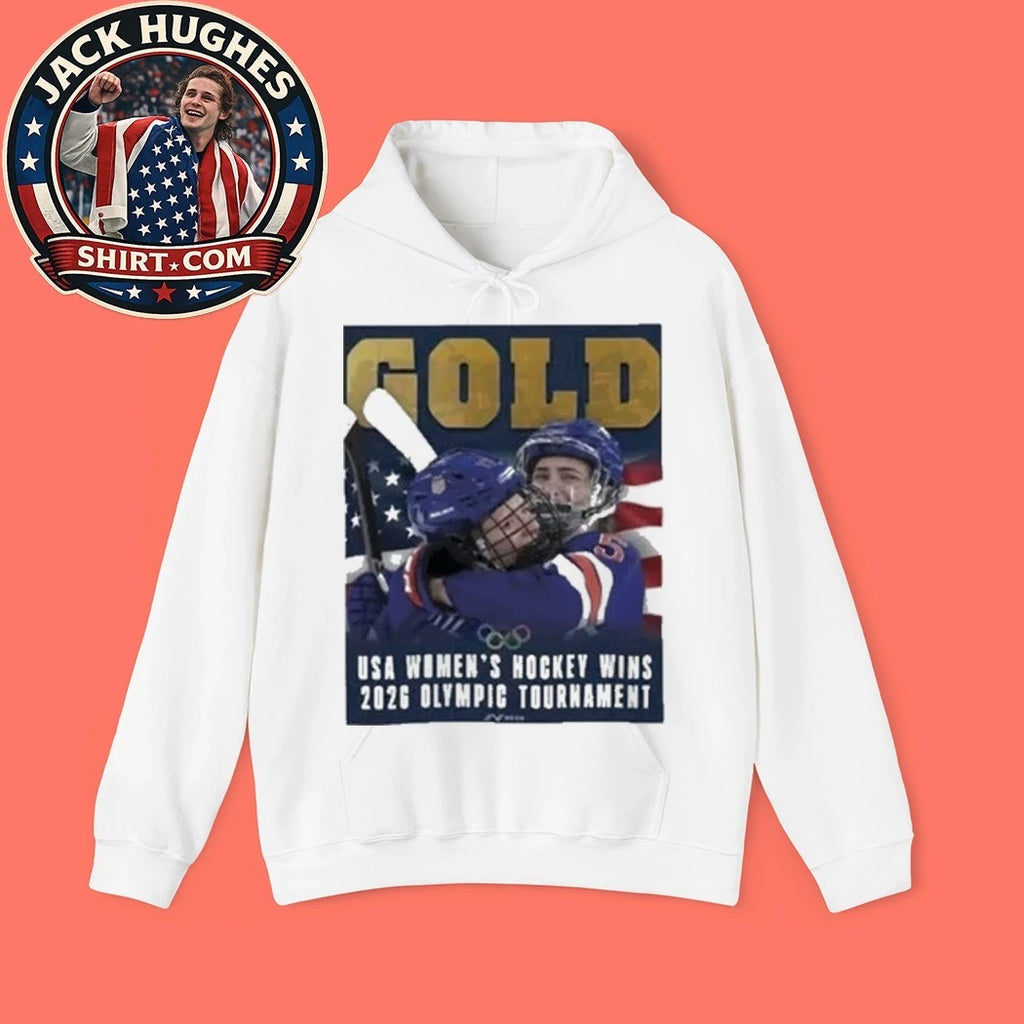 Gold USA Women’s Hockey Wins 2026 Olympic Champions Graphic T-Shirt