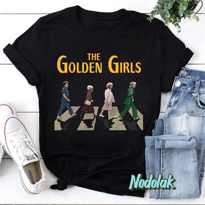 Golden Girls Crossing Road T-Shirt, The Stay Golden Shirt, The Golden Girls Shir Hoodie, Sweatshirt | HypeCrazeTee.com