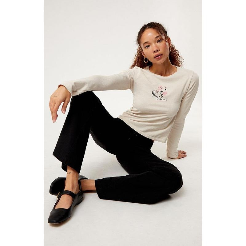 Golden Hour Women's Je t'aime Watercolor Flower Long Sleeve T-Shirt Hoodie, Sweatshirt | HypeCrazeTee.com