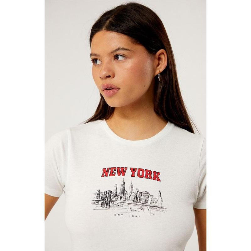 Golden Hour Women's New York Skyline Skimmer T-Shirt Hoodie, Sweatshirt | HypeCrazeTee.com