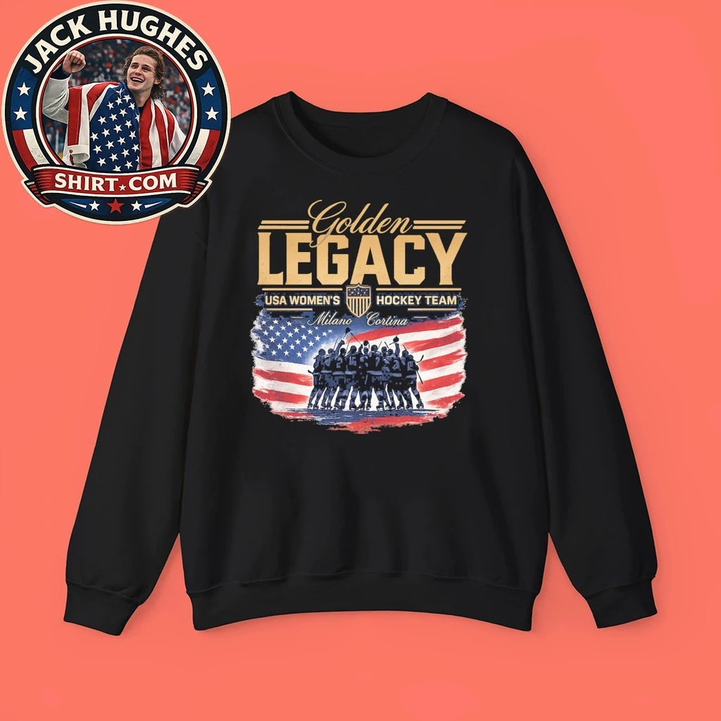 Golden Legacy USA Women’s Hockey Team Milano Cortina Fanatics 2026 Winter Olympics Flag Shirt