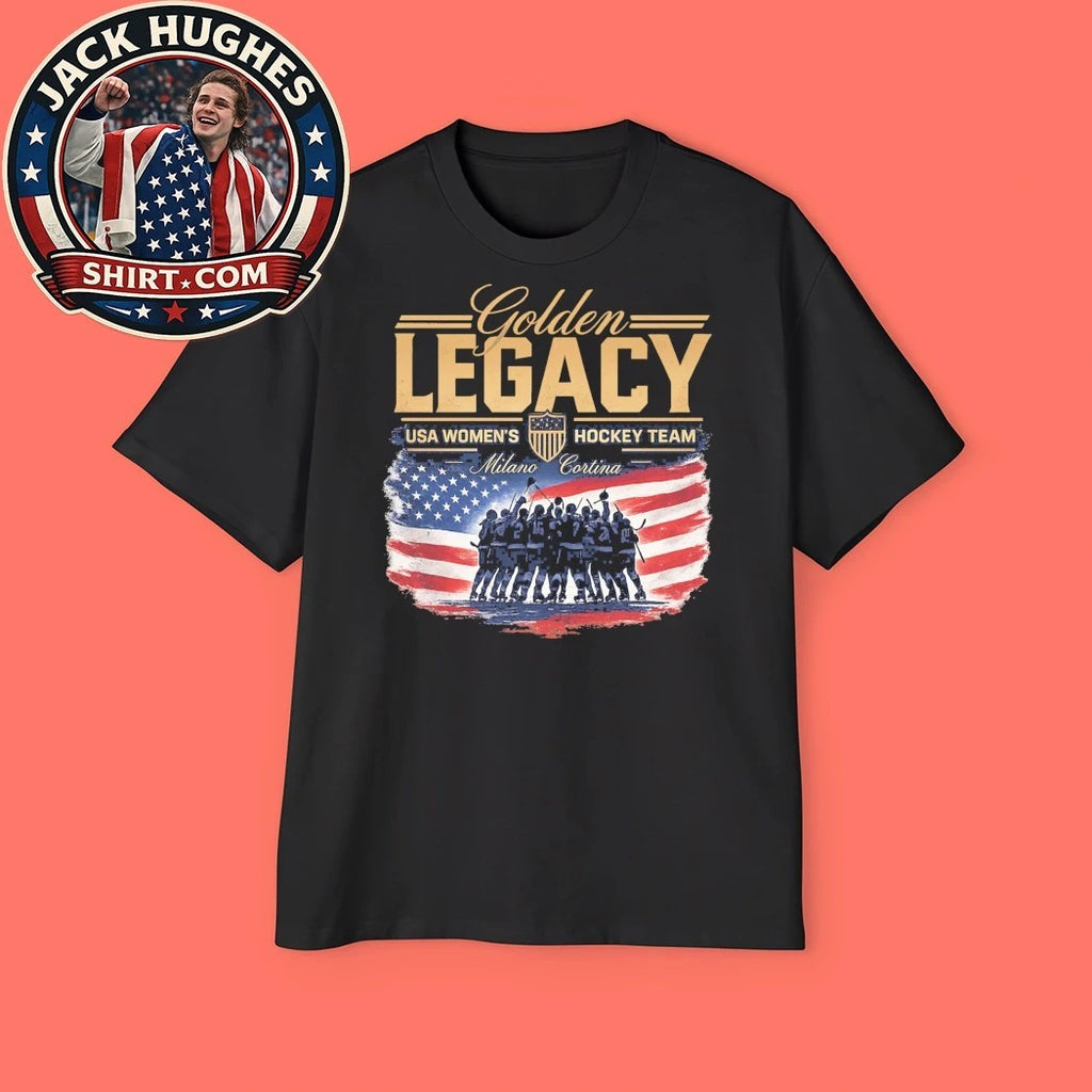 Golden Legacy USA Women’s Hockey Team Milano Cortina Fanatics 2026 Winter Olympics Flag Shirt
