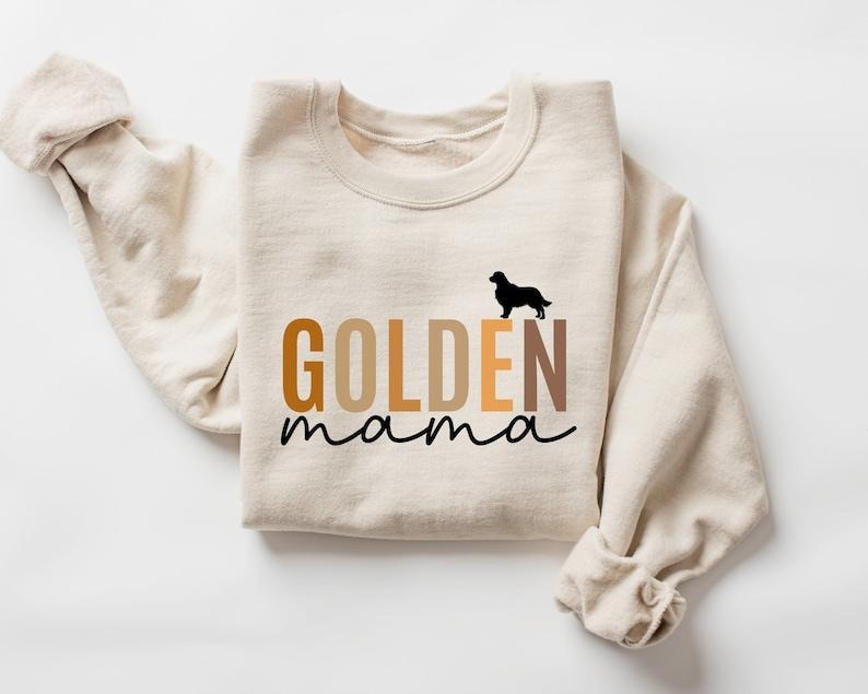 Golden Mama Shirt, Golden Retriever Sweatshirt, Dog Crewneck, Golden Dog Sweater, Dog Lover Gift, Golden Mom Sweatshirt,...