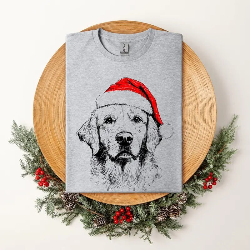 Golden Retriever Santa Dog Dog Lover Pet Soft T-Shirts, Hoodie, Sweatshirt