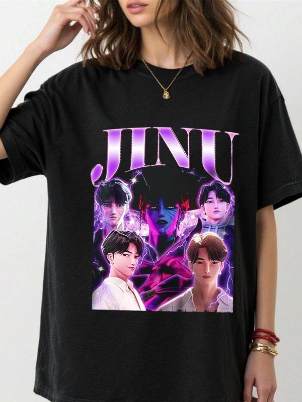 Golden Sa Jia Boys K-Pop Tee, Demon Hunter Short Sleeve T-Shirt, Figure Pattern Design for K-Pop & Fantasy Fans, Casual...