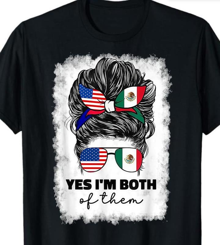 Golf Gift T-Shirt For Men And Women 100%Cotton Half Mexican And American Mexico America Usa Flag Girl Woman T-Shirt...