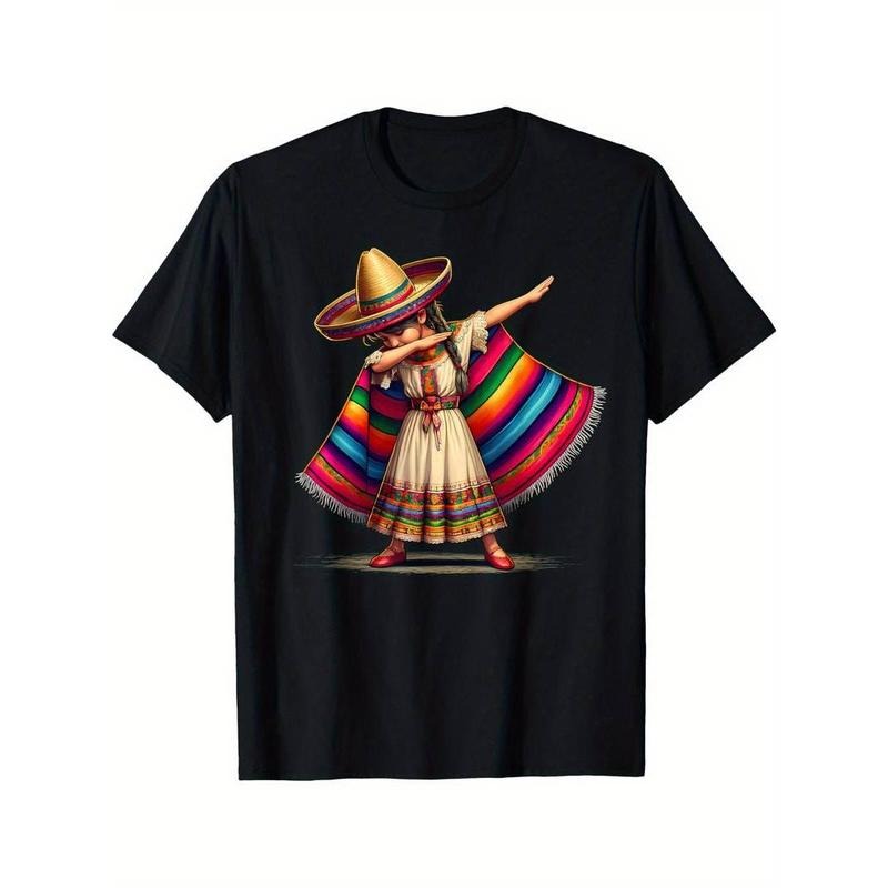 Golf Gift T-Shirt For Men And Women Summer T Shirts Funny Dabbing Mexican Poncho Sombrero Cinco De Mayo Girl T-Shirt...