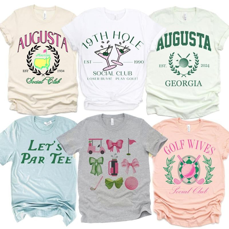 Golf Tshirts Golf Course Tees Country Club Golf T-Shirts Augusta Golf Sports Tees Golf Wives Tops Lets Par Tee Golf...