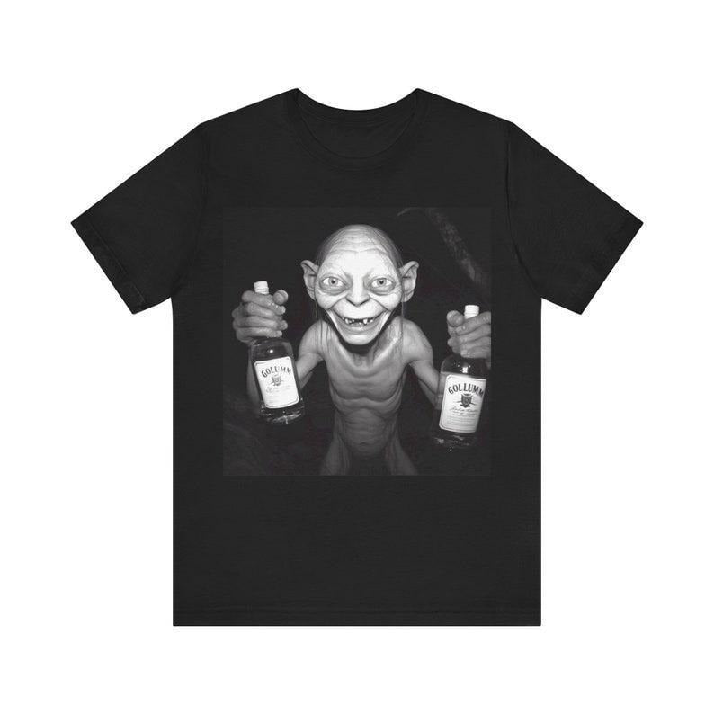 Gollum drunk, Lord of the rings tee-shirt, Humorous Middle-earth Print, LotR Fan gift, Funny Dumb Tee, Meme Shirt,...
