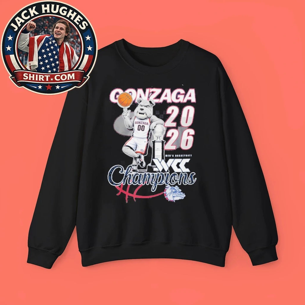 Gonzaga Bulldogs 2026 Wcc Tournament Champions Mascot Basketball Shirt