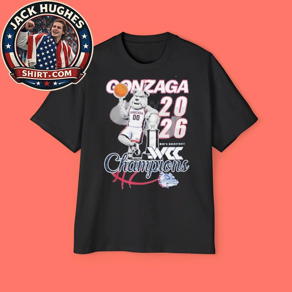 Gonzaga Bulldogs 2026 Wcc Tournament Champions Mascot Basketball Shirt