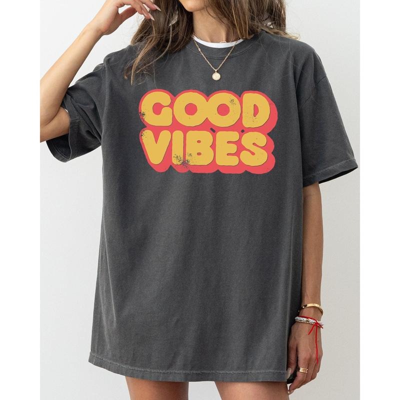 Good Vibes, Good Times, Retro, Cool, Vintage Tshirt, Women's Comfort Color Tee, Tshirt Hoodie, Sweatshirt | HypeCrazeTee.com