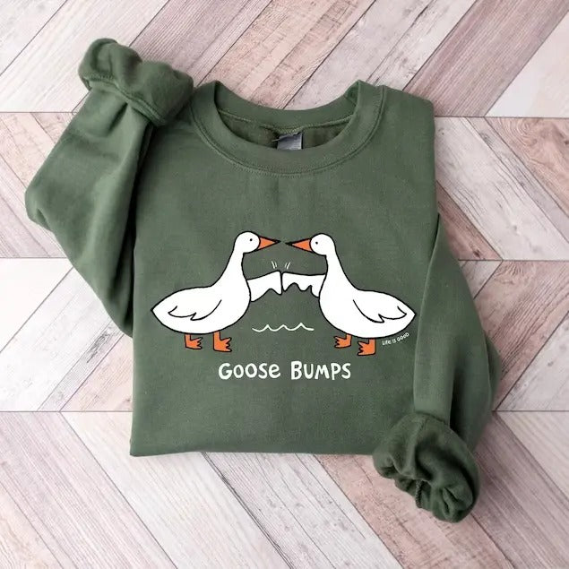 Goose Bump Sweatshirt, Silly Goose Sweater, Christmas Sweatshirt T-Shirts, Hoodie | HypeCrazeTee.com