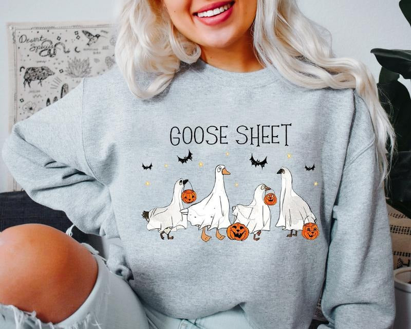 Goose Sheet Shirt, Halloween Shirt, Funny Halloween Goose Shirt, Spooky Season Shirt, Gift For Halloween, Silly Goose...