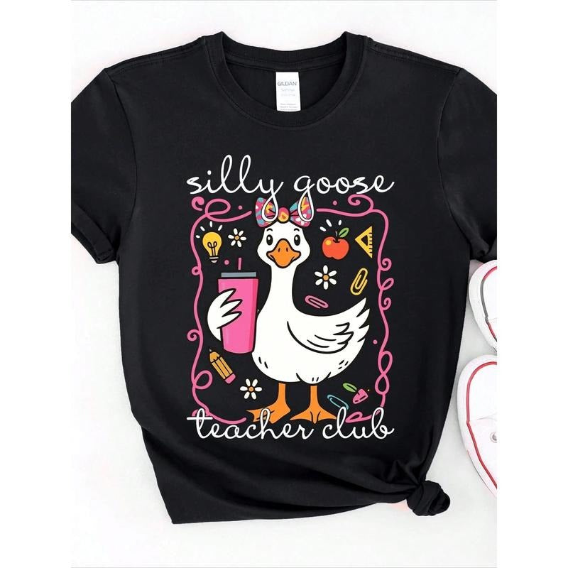 Goose Teacher Club Shirt, Funny Teacher Club T-Shirt, Cute Back To School Tee, Teacher Appreciation Gift, Funny Gift For...