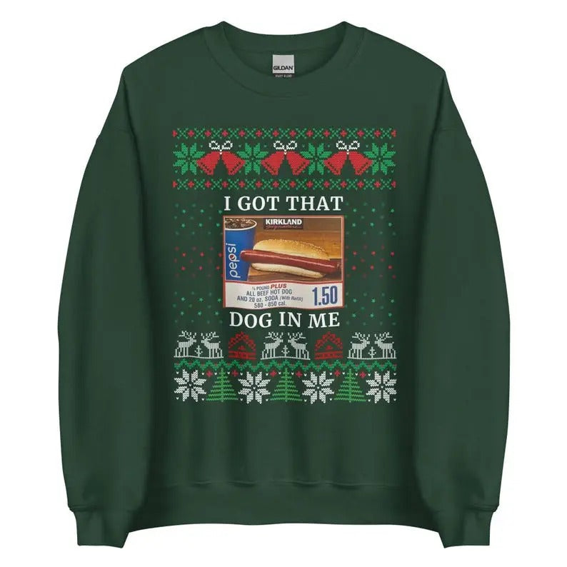 Got That Dog in Me Ugly Christmas Sweater Funny Costco Hot Dog Sweater for Christmas  Costco Xmas gift Sweatshirt...