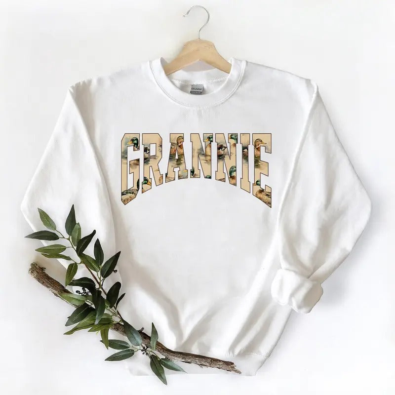 Grannie Hunting Season Mallard Duck Vintage Cotton Fabric T-Shirts, Hoodie, Sweatshirt