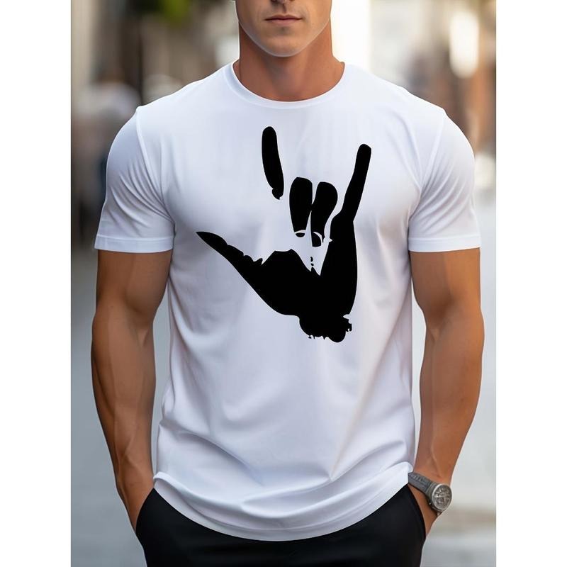 Graphic Printed T-shirt Men's Casual Summer And Autumn Slightly Elastic Round Neck T-shirt Made in USAstyle{n002}3...