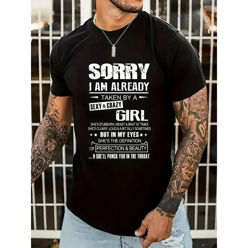 Graphic Slogan Pattern Print Men's Summer T-shirt - Graphic Tee Men's Clothing Hoodie, Sweatshirt | HypeCrazeTee.com