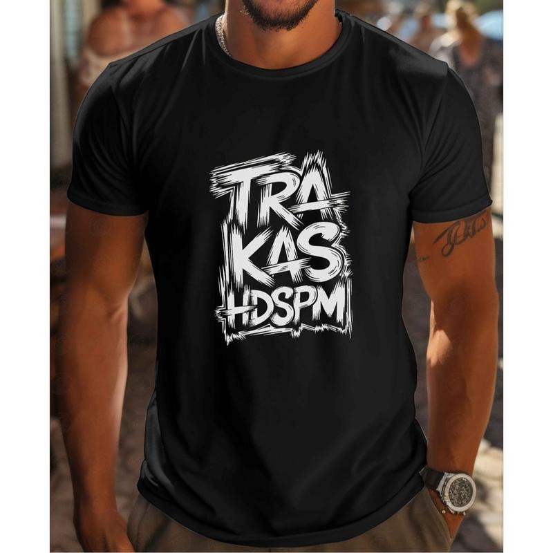 Graphic Tee- Men's Casual Short Sleeve Crew Neck-Shirt with Bold Black Lettering- Summer Outings, Patterns, Funny...