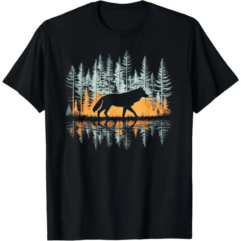 Graphic Tee Wolf Forest Nature Wildlife Outdoor T-Shirt Hoodie, Sweatshirt | HypeCrazeTee.com