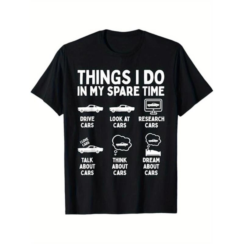 [Graphic Tees] Cotton  100% Cotton Car Enthusiast Funny T-Shirt, Things I Do in My Spare Time, S to XXXL, Black, Gifts...