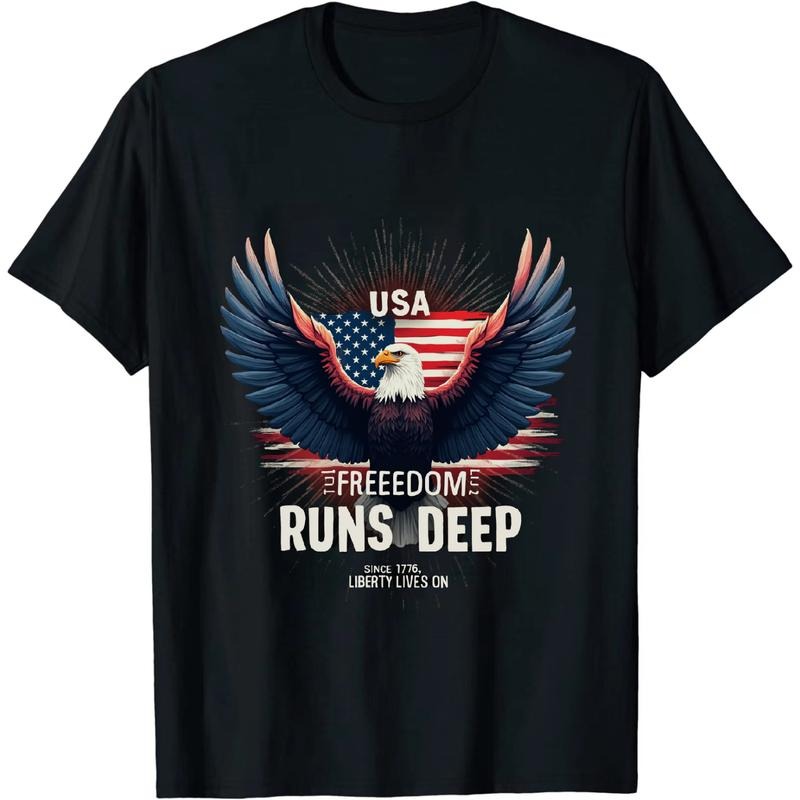 [Graphic Tees] Cotton Sassy Independence Day T Shirt With Eagle And Freedom Graphics Hoodie, Sweatshirt | HypeCrazeTee.com