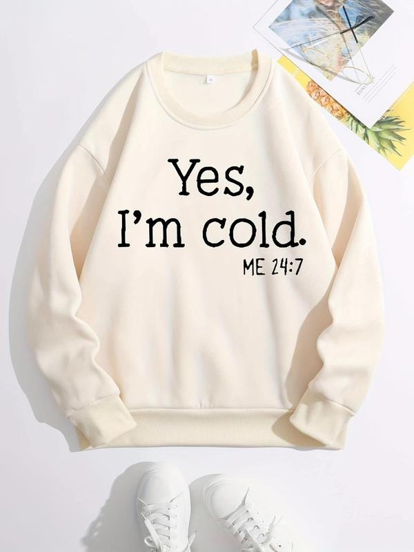 Graphic Women's Letter Print Drop Shoulder Sweatshirt, Casual Long-Sleeve Round Neck Pullover For Fall & Winter, Women's...