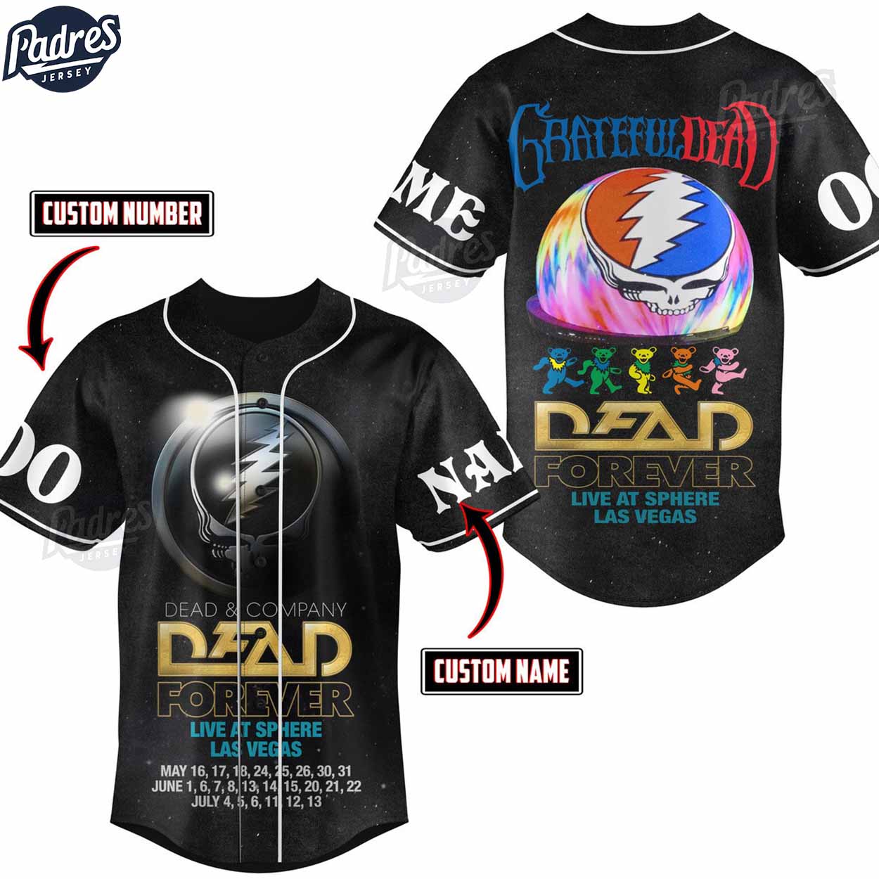 Grateful Dead Forever Young Personalized Baseball Jersey - Padres Jersey Oasis: Elevate Your Baseball Style Game