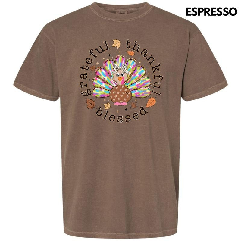 Grateful Thankful Blessed Turkey Comfort Colors T-Shirt 'NLB' Hoodie, Sweatshirt | HypeCrazeTee.com
