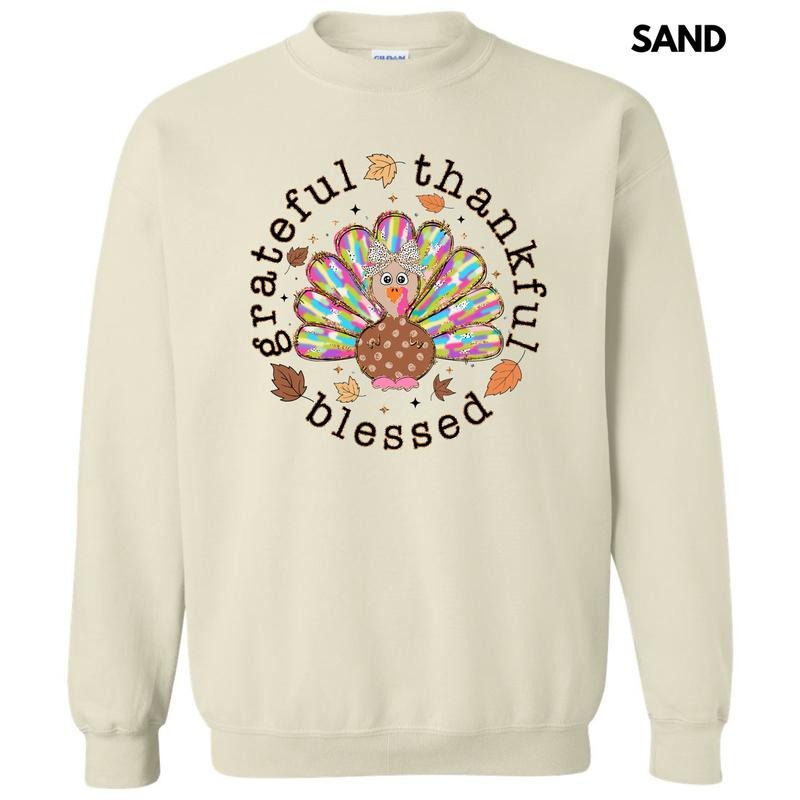 Grateful Thankful Blessed Turkey Sweatshirt 'NLB' T-Shirts, Hoodie | HypeCrazeTee.com